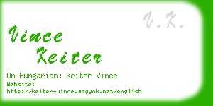 vince keiter business card